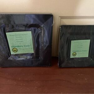 Chambury Casa Black Disposable Plastic Square salad/luncheon plates Set